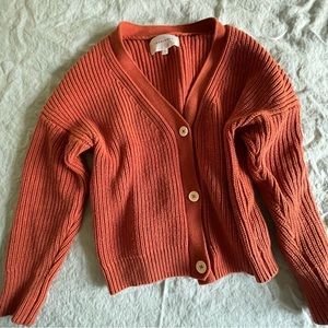 Tradlands Shelter Cotton Cardigan in Sedona - reddish orange